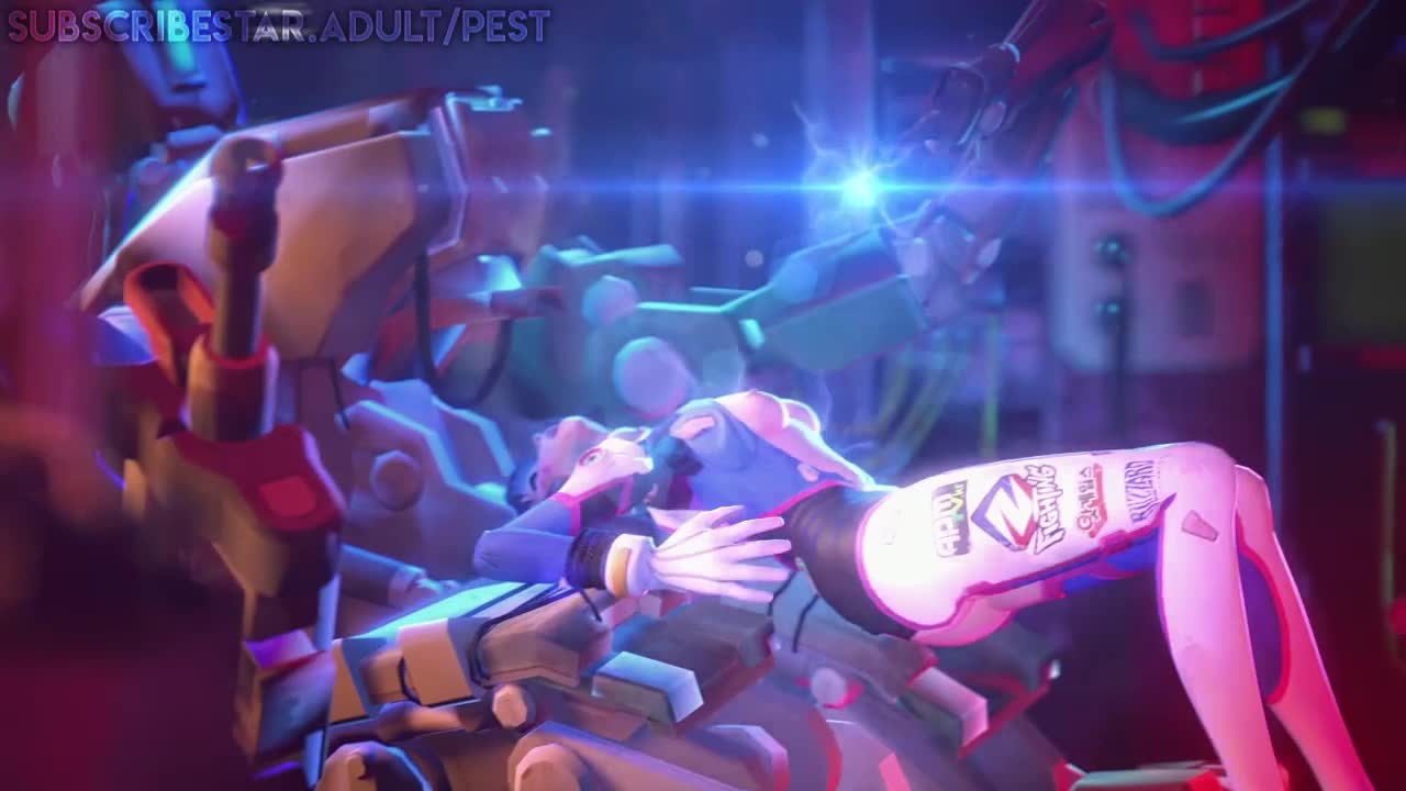 Overwatch D.Va Electrocuted by Bastion